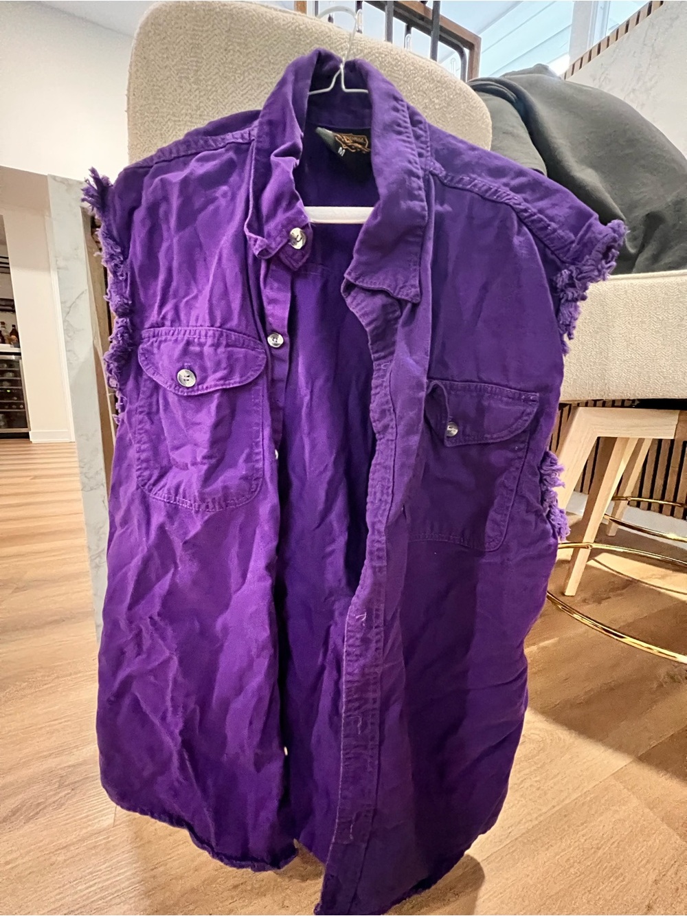 Purple Sleeveless Button-Up Vest